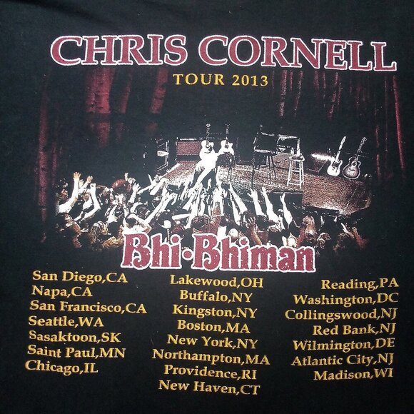 Chris Cornell Bhi Bhiman 2013 Tour T-Shirt - Picture 5 of 5